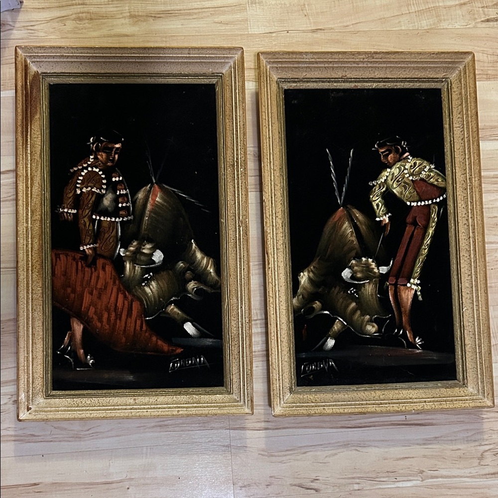 Vintage Bullfighter Velvet Paintings